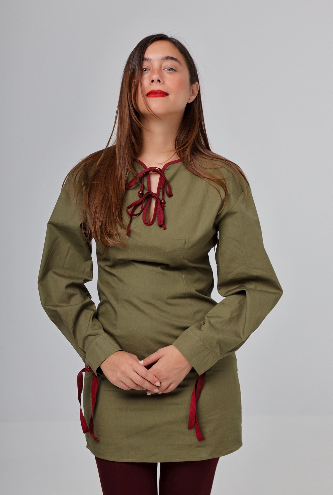 “Tiger lily” dress in khaki green