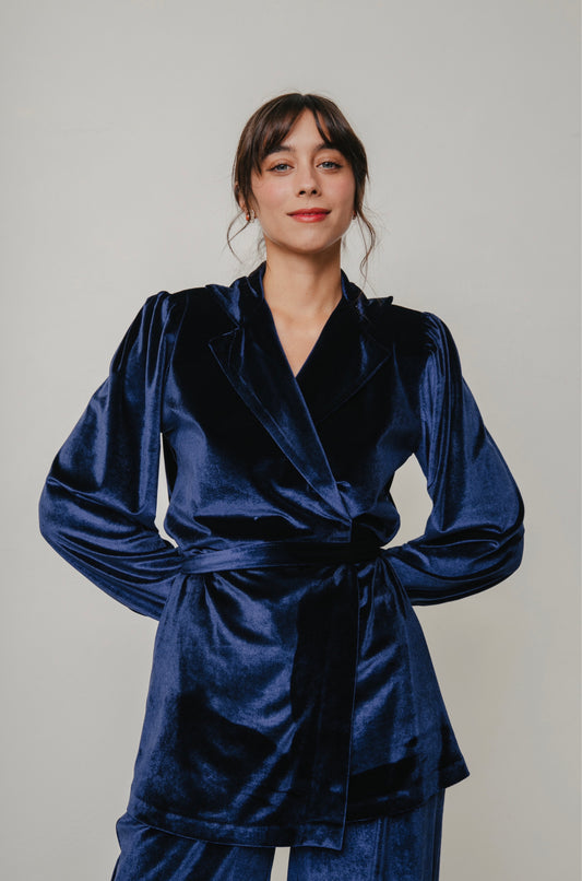 “Poinsettia” Jacket Blue