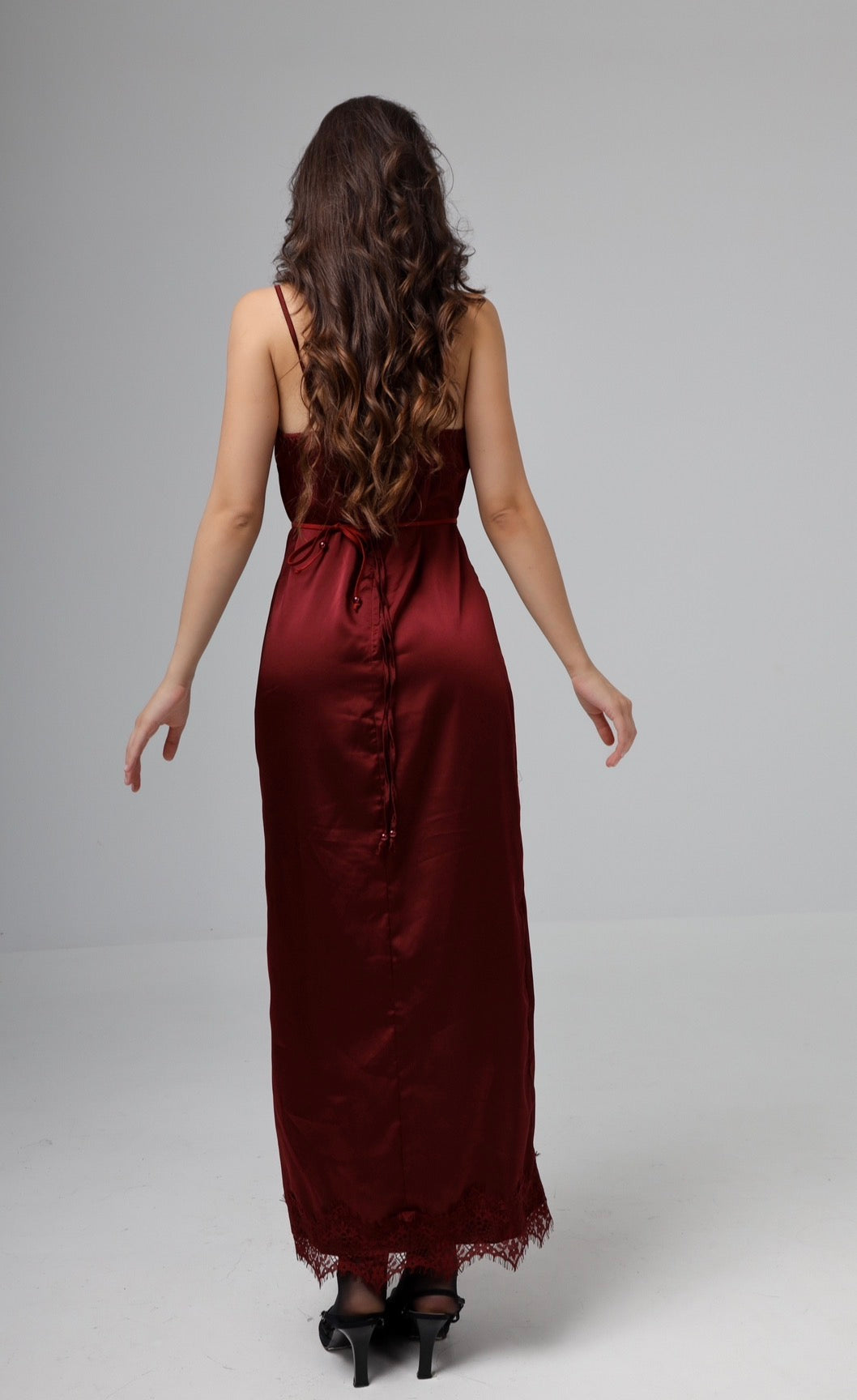 “Fern” dress in burgundy