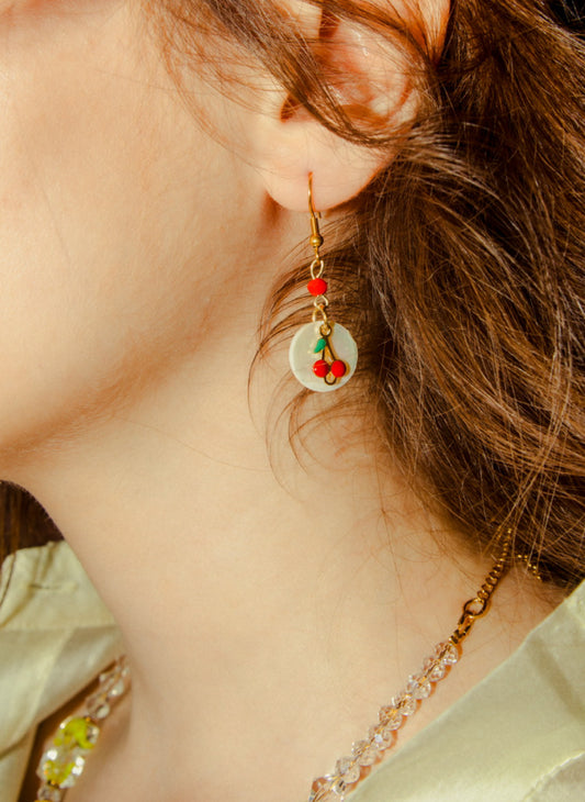 “Cherries with twist” earrings