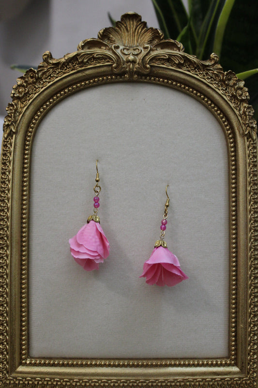 “Pink rose” earrings
