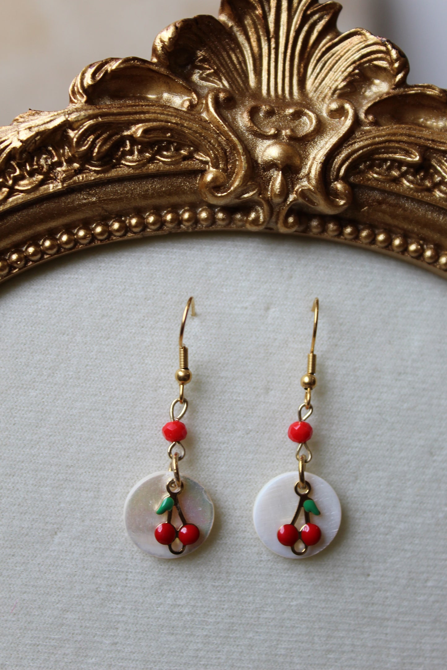 “Cherries with twist” earrings