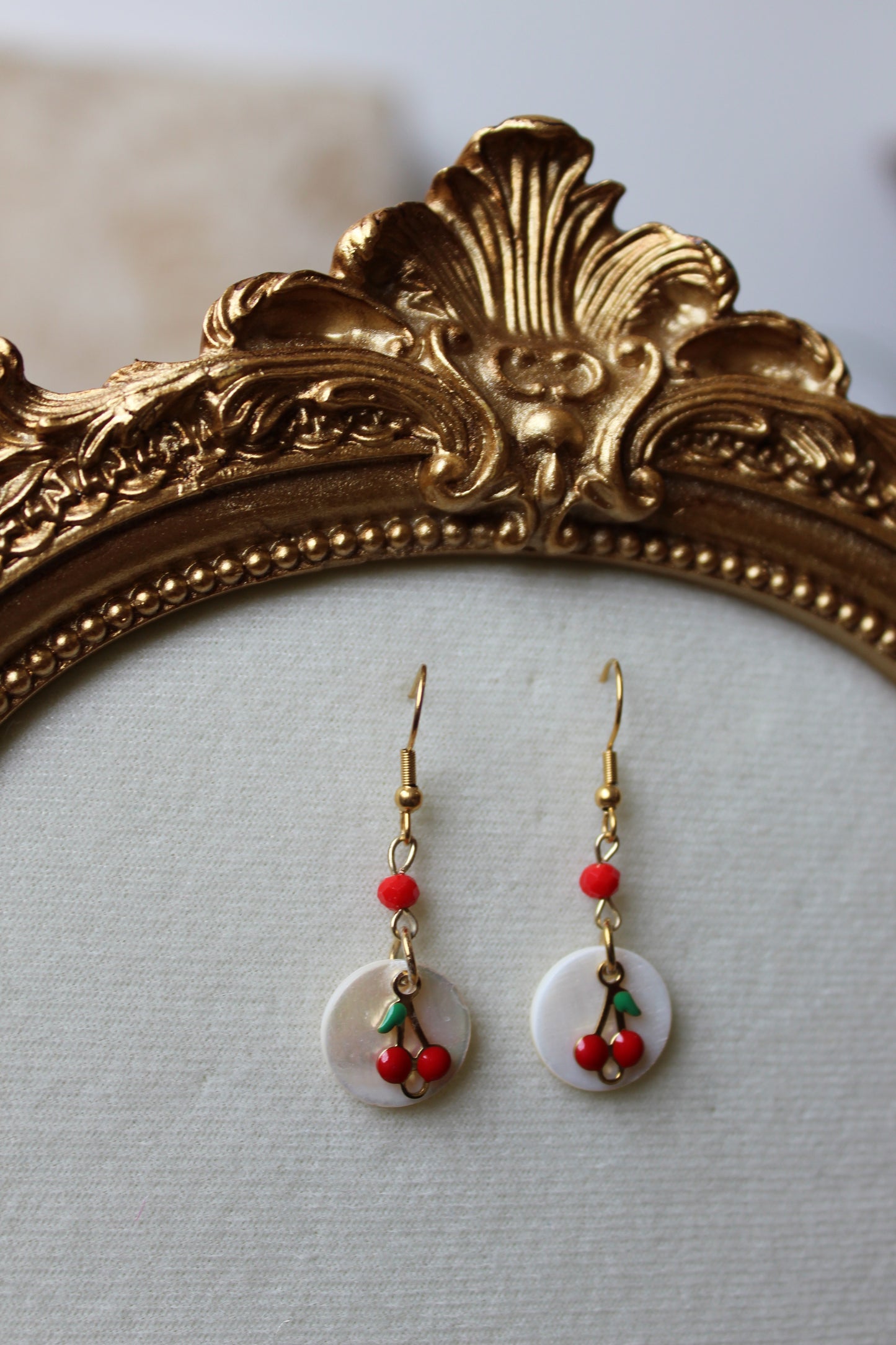 “Cherries with twist” earrings