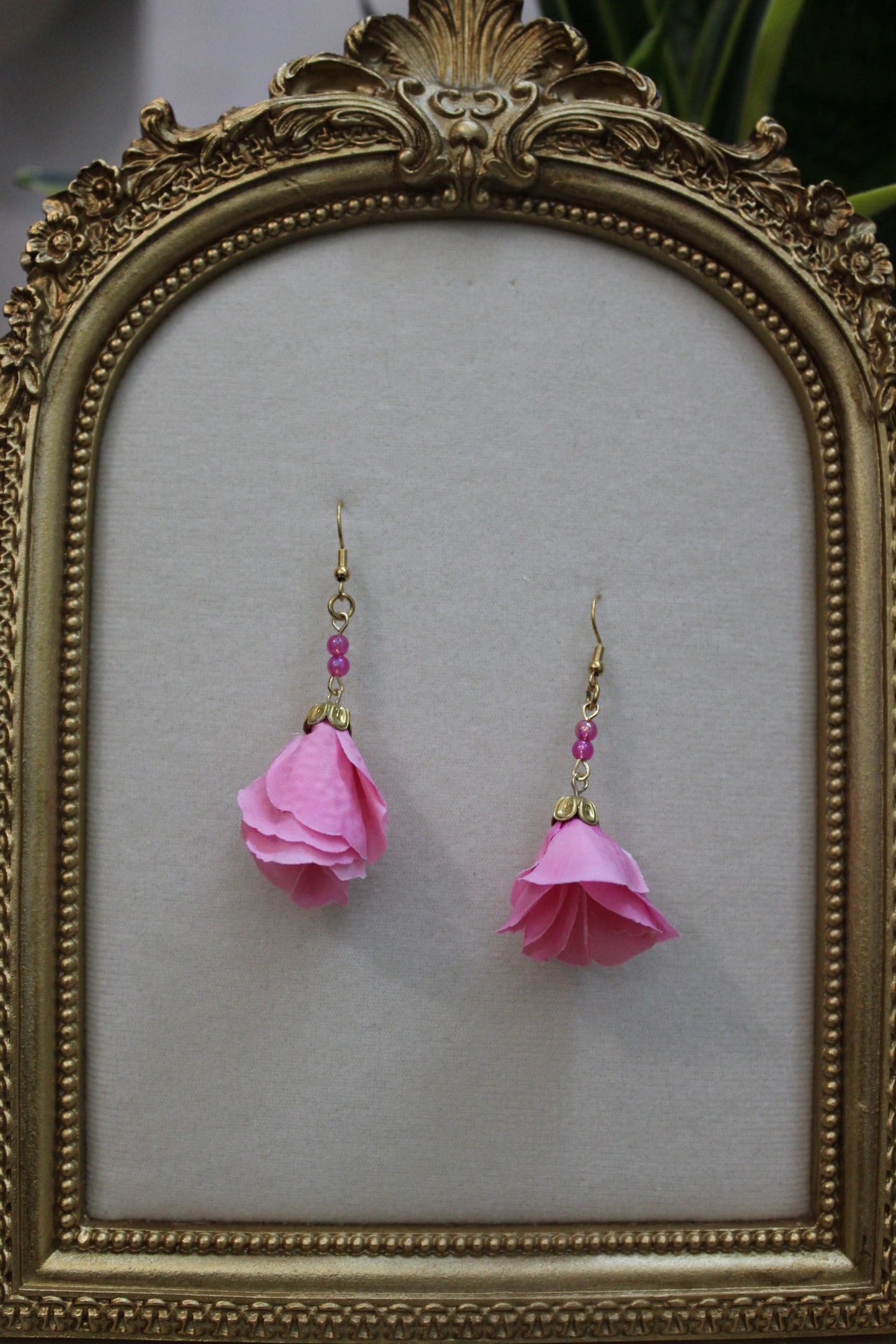 “Pink rose” earrings