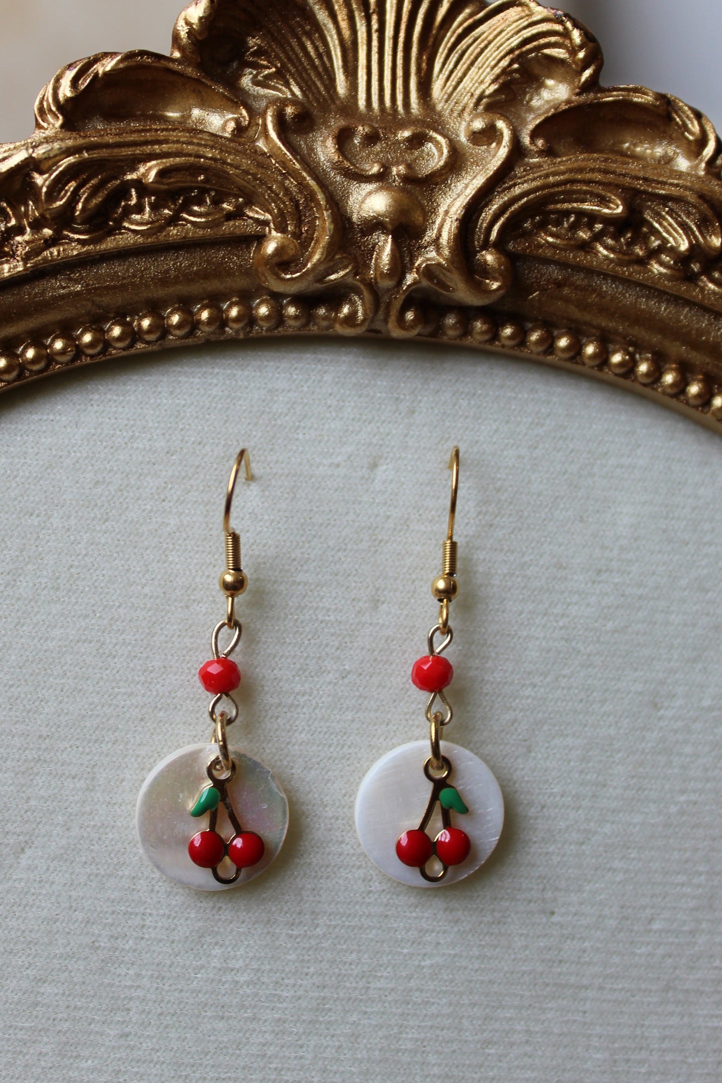 “Cherries with twist” earrings