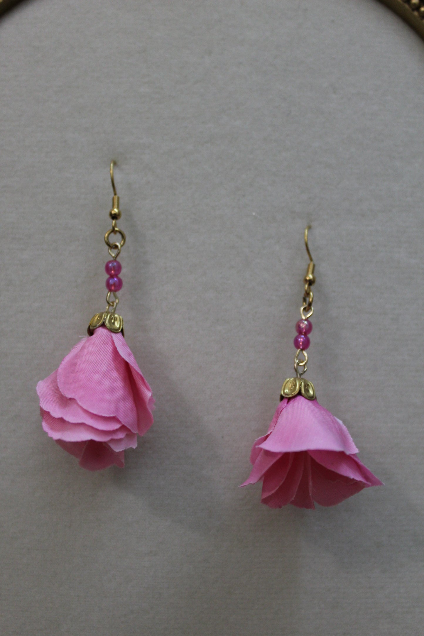 “Pink rose” earrings