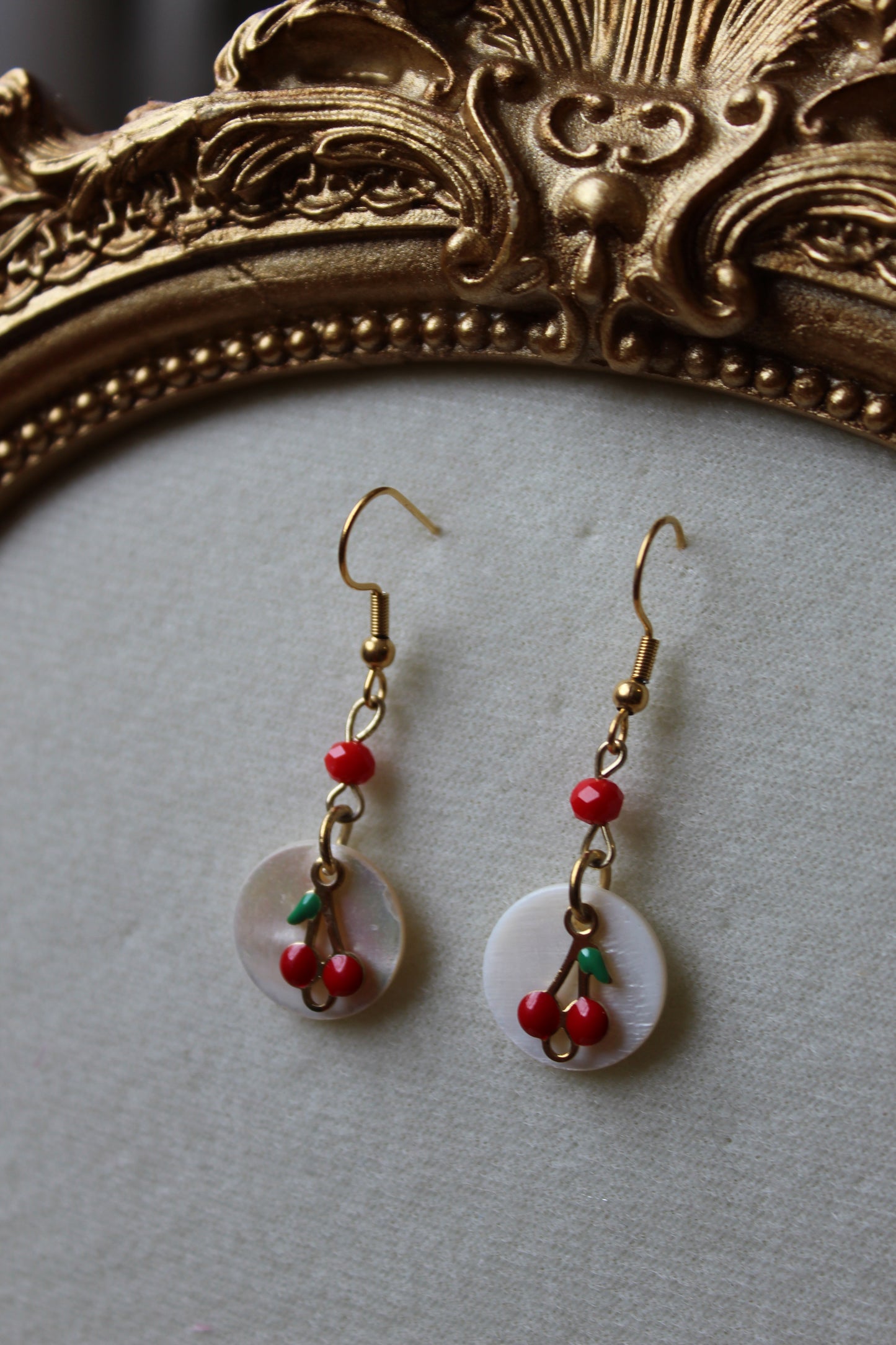 “Cherries with twist” earrings